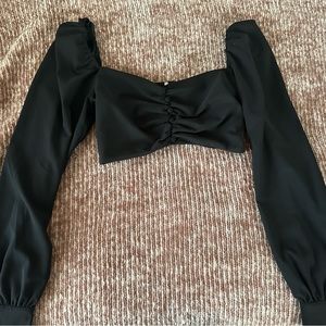 Black long sleeve size small crop top with buttons